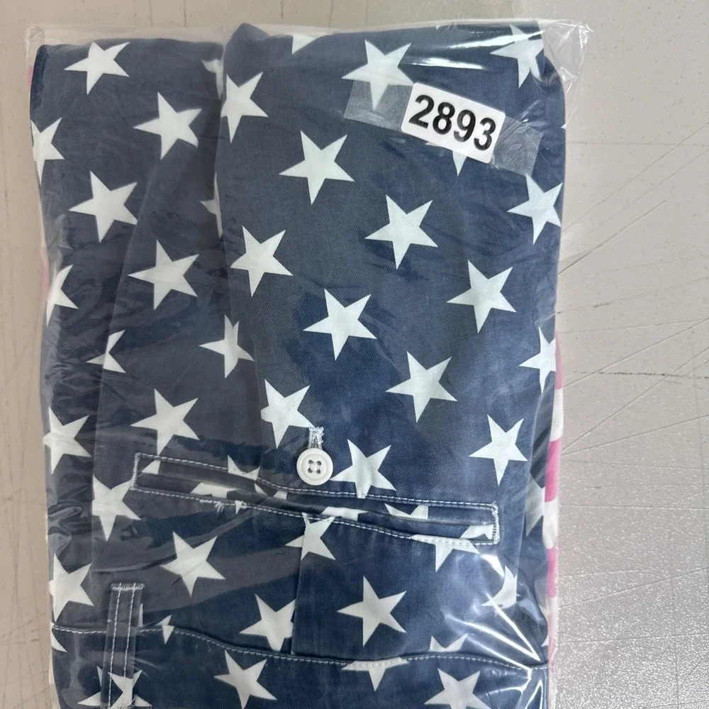 Bonobos Pants Mens Sz 36x34 Straight Flag Stars Stripes Patriotic Faded Festival
